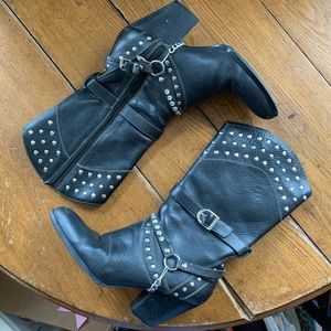 Harley Davidsons Heeled Cycle/Cowboy boots w/studs